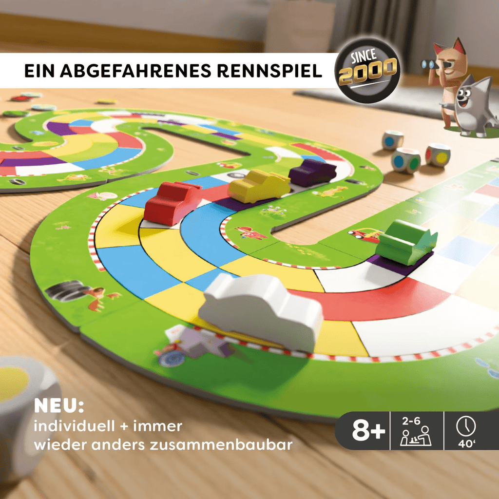 Monza Rennspiel HABA mit 6 Autos & modularer Rennstrecke
