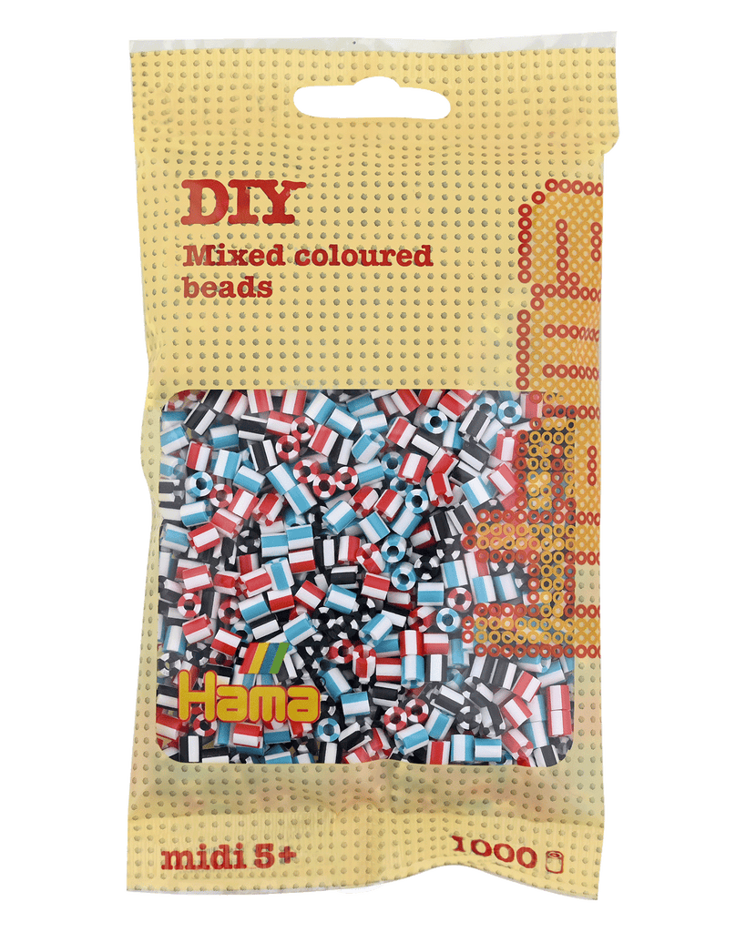 Hama Beutel mit 1000 Bügelperlen bunte Farben Nachfüllpackung
