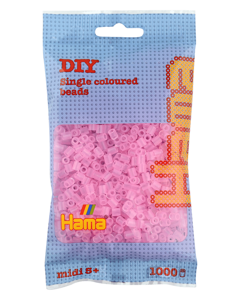 Hama Beutel mit 1000 Bügelperlen Transparent-Pink Nachfüllung
