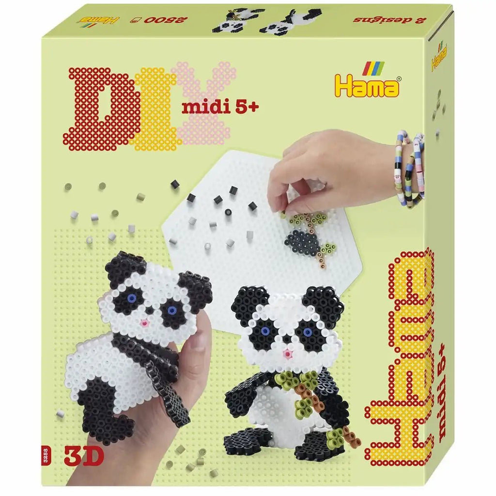Hama 3D Panda Bügelperlen Set mit 2500 Perlen & Stiftplatte ab 5 Jahren