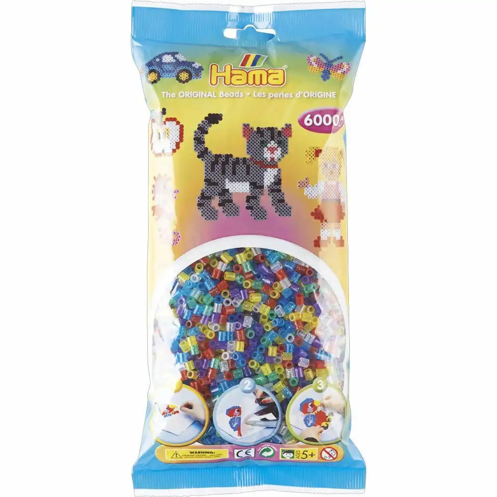 Hama Bügelperlen Glitter Mix 6000 Stück Beutel für funkelnde Motive