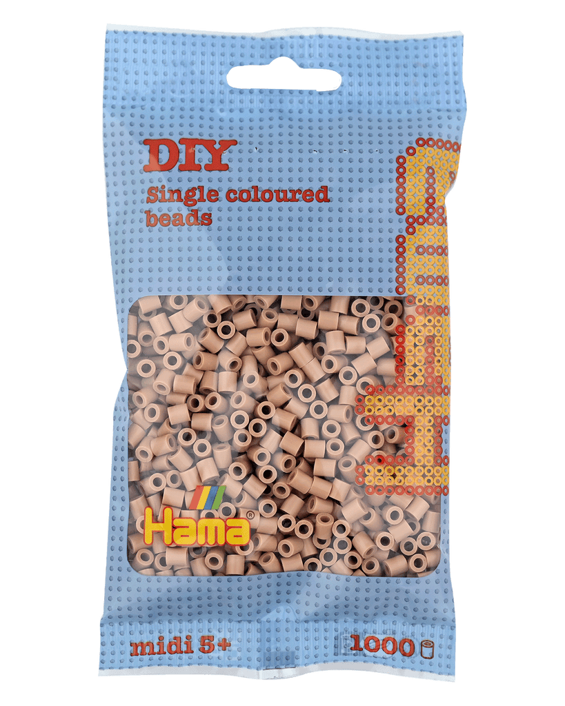 Hama Bügelperlen midi Cappuccino 1000 Stück Beutel, Basteln ab 5 Jahren
