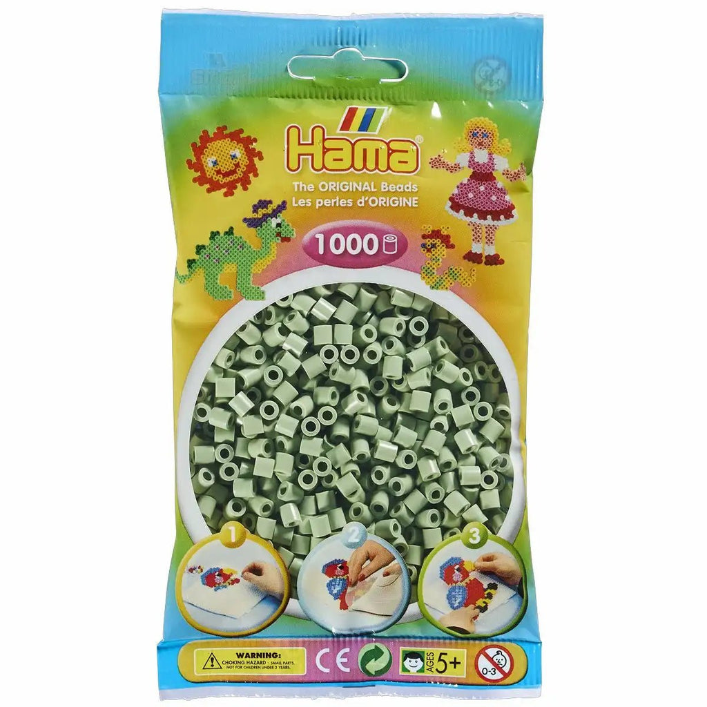 Hama Bügelperlen Midi eukalyptus 1000 Stück Beutel in Naturfarbe