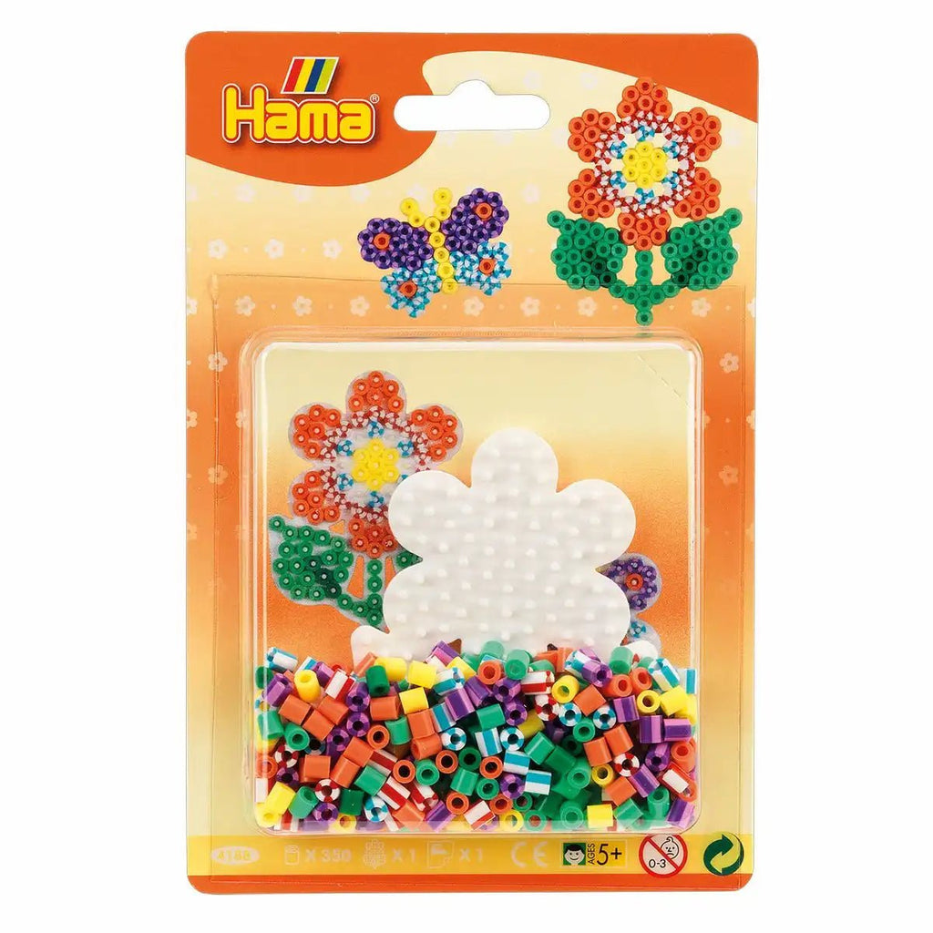 Hama Bügelperlen Starter Set Blume mit 350 Perlen & Stiftplatte