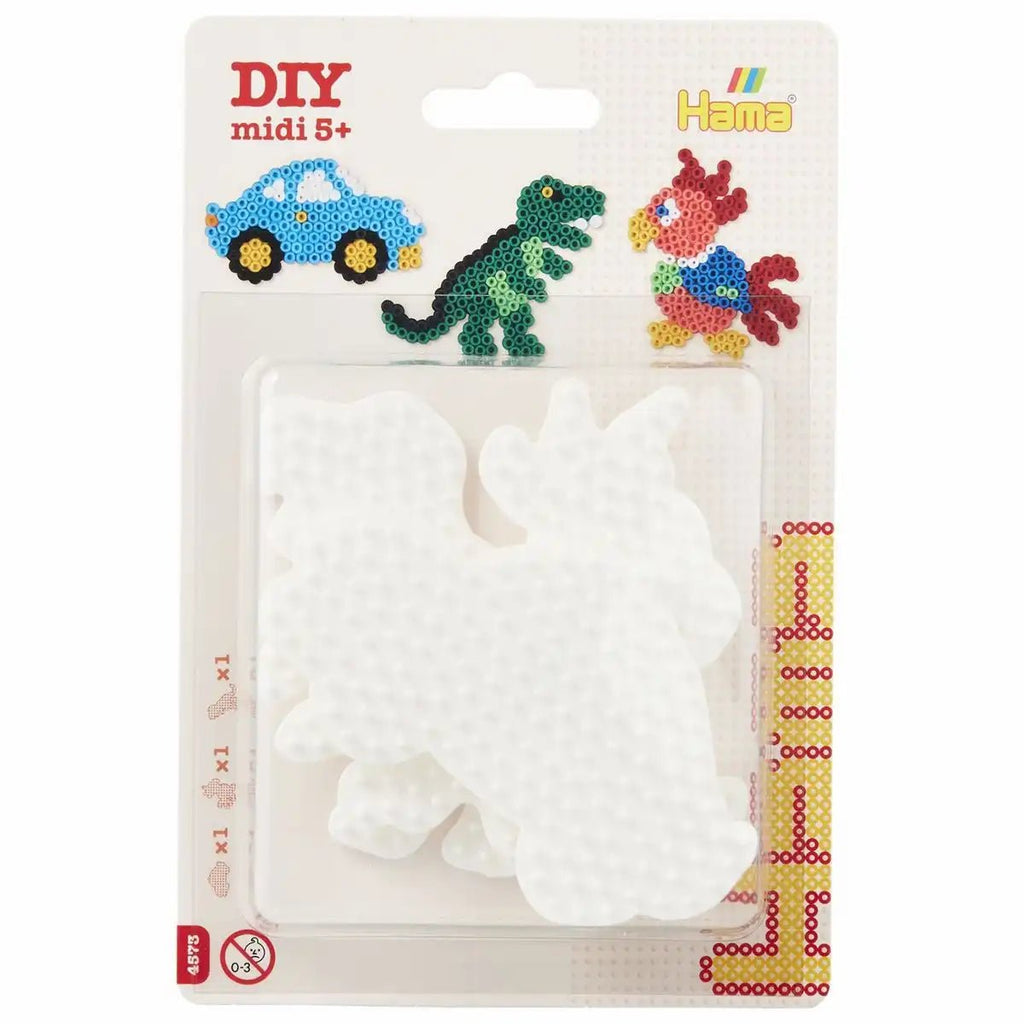 Hama Stiftplatten Auto Dino Papagei 3er-Set für Midi Bügelperlen