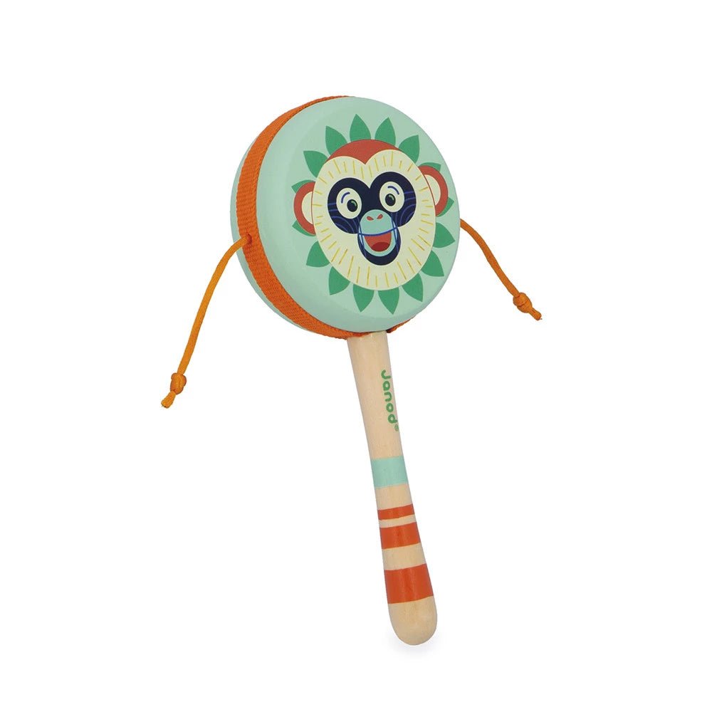 Janod Handtrommel Affe Gioia aus Holz für Kinder ab 2 Jahren

