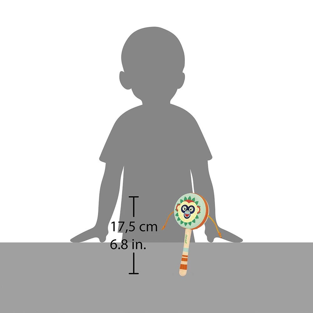 Handtrommel mit Griff und Stoffbändern aus der Gioia-Serie
