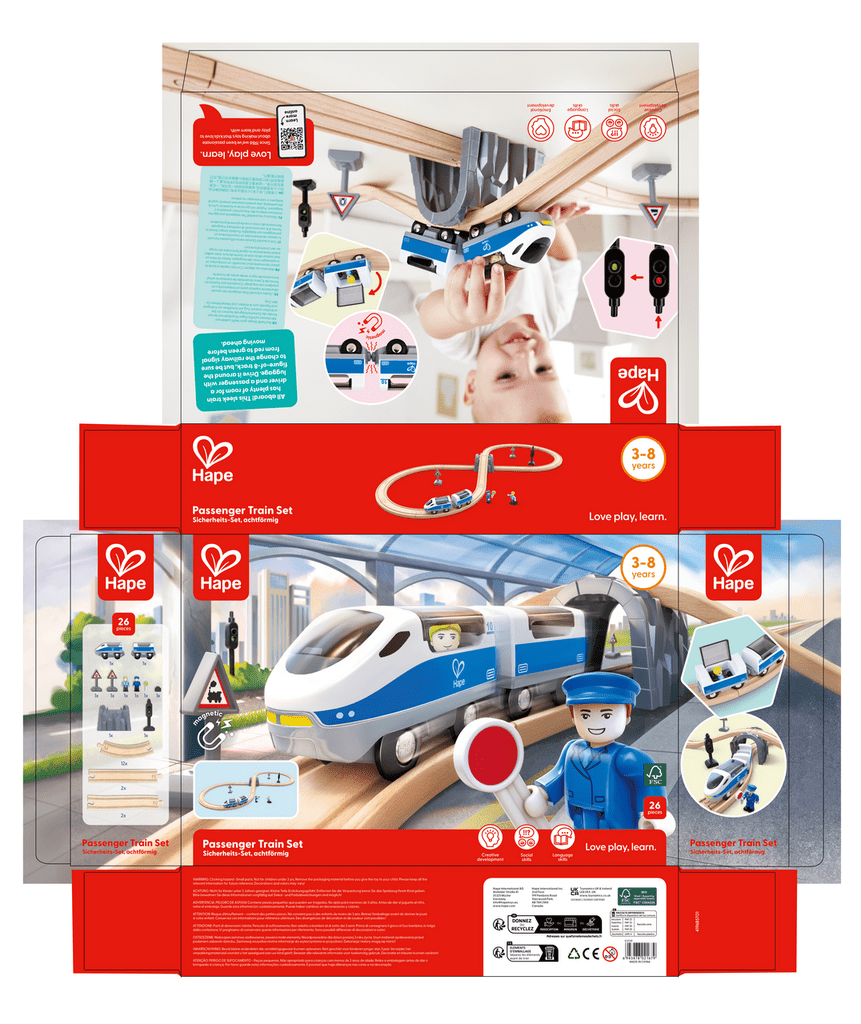 Eisenbahnset in Achtform mit Lernsignalen für Kinder ab 3 Jahren
