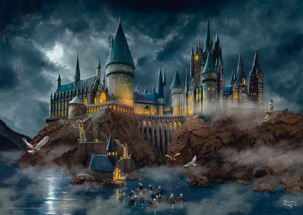 Harry Potter Hogwarts Castle Puzzle komplett gelegt mit Schlossmotiv
