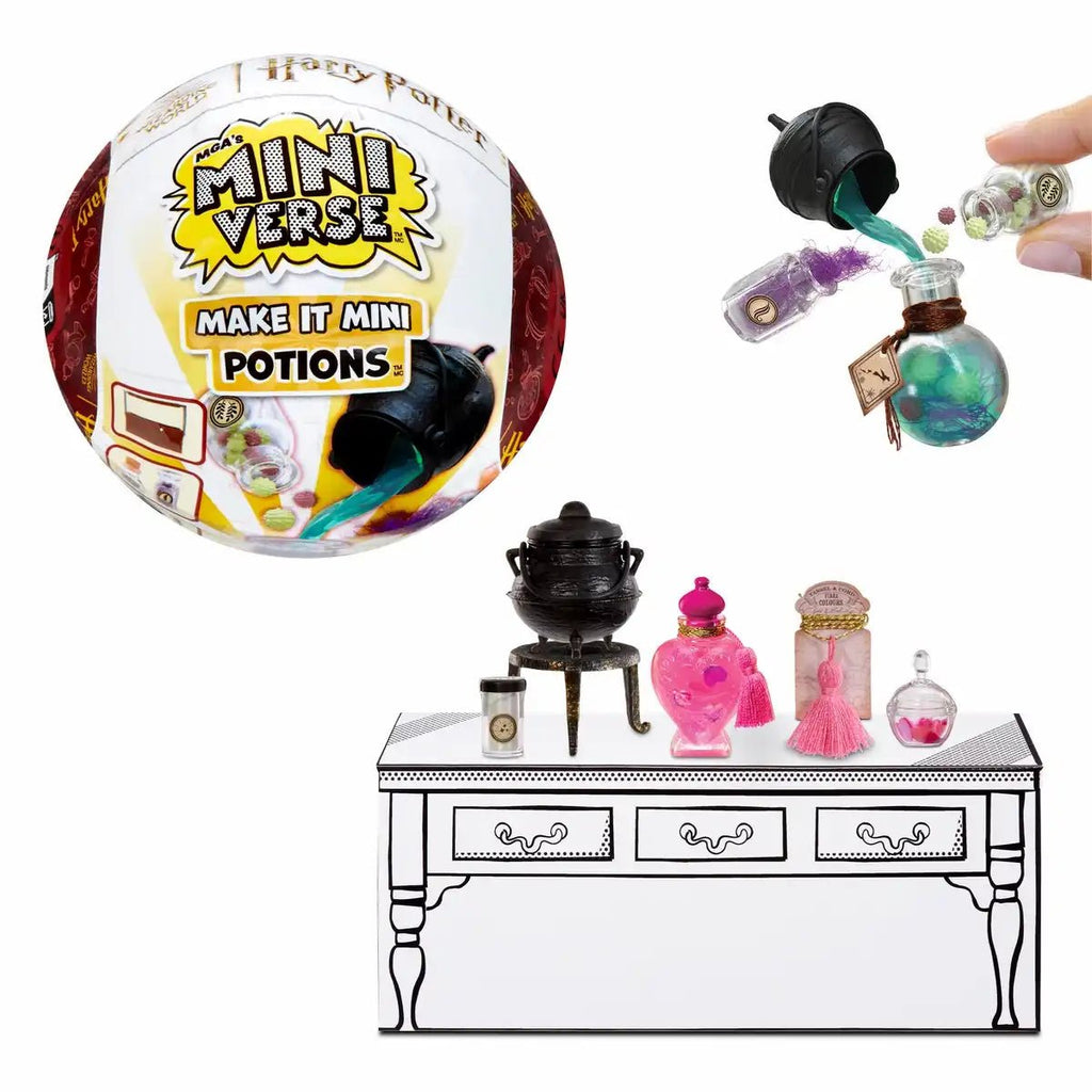 MGA Miniverse Harry Potter Make It Mini Potions mit Zubehör und Zutaten
