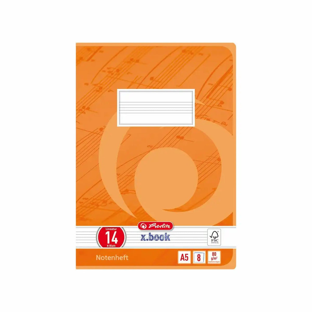 Herlitz Notenheft A5 Lineatur 14 8 Blatt FSC Mix