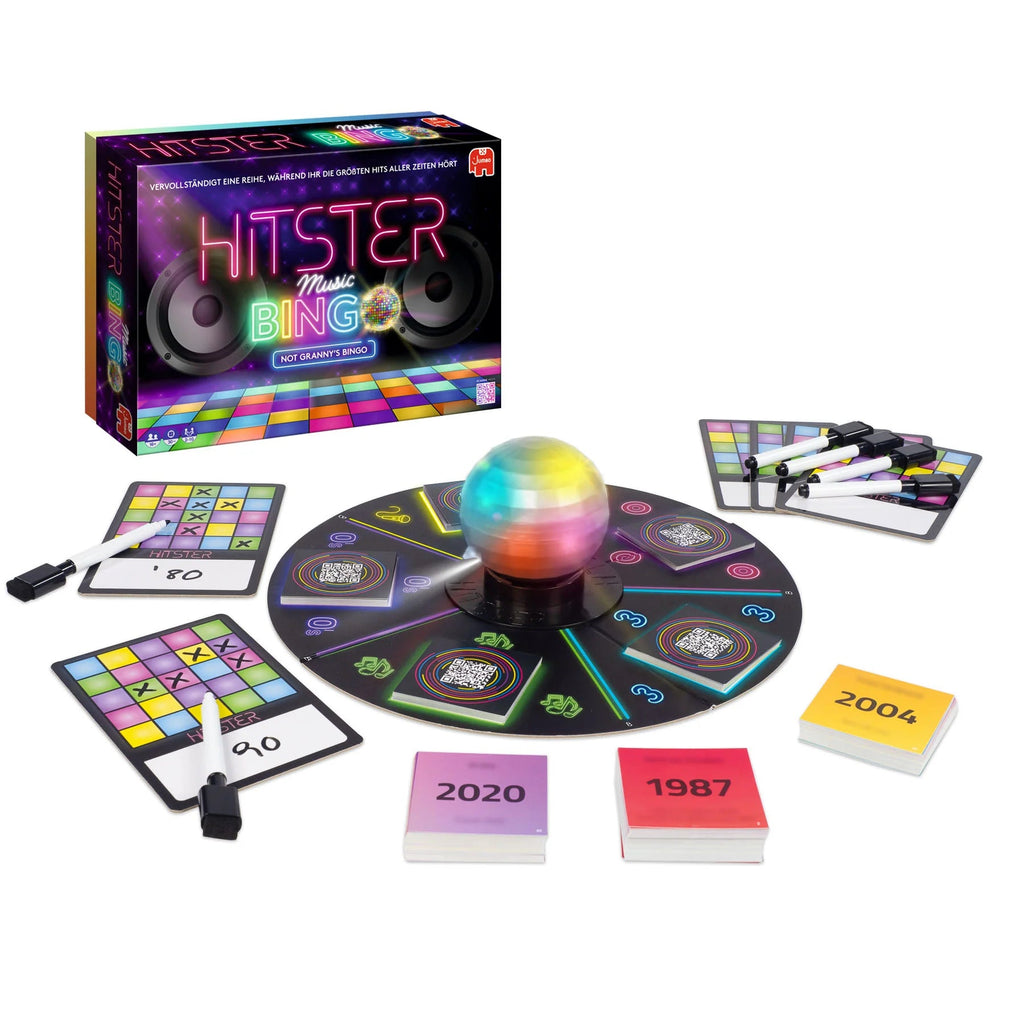 Hitster Bingo Spielbox – Musikquiz für Erwachsene ab 16 Jahren
