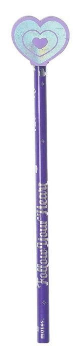 moses Holo Glitzerbleistift Set mit Radierer in Pastellfarben
