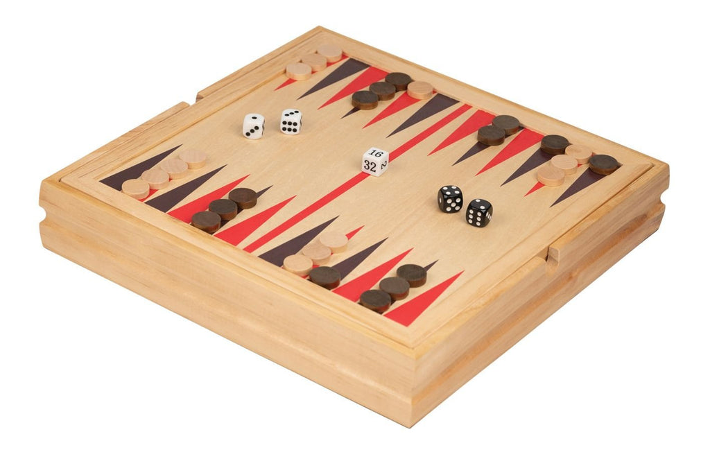 Holz Spielesammlung 10 in 1 FSC, mit Schach, Backgammon, Dame, Karten & mehr