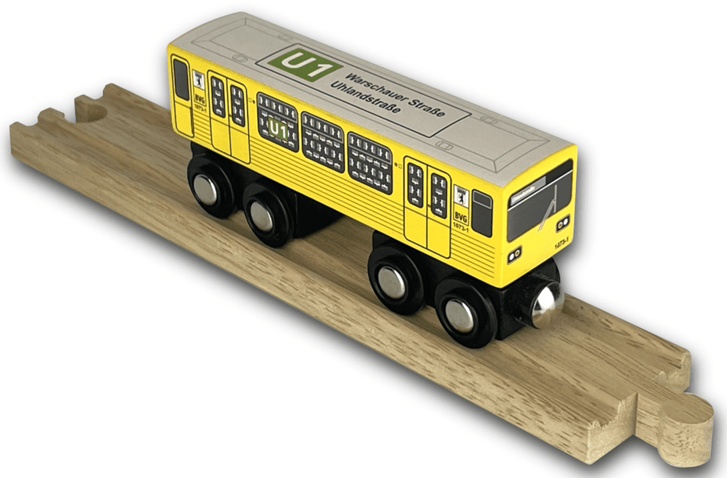 Berliner Holz U-Bahn U1 Gisela für Holzeisenbahn mit Magnetkupplung