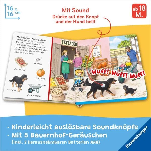 Soundbuch Bauernhof Geräusche ab 18 Monate interaktiv