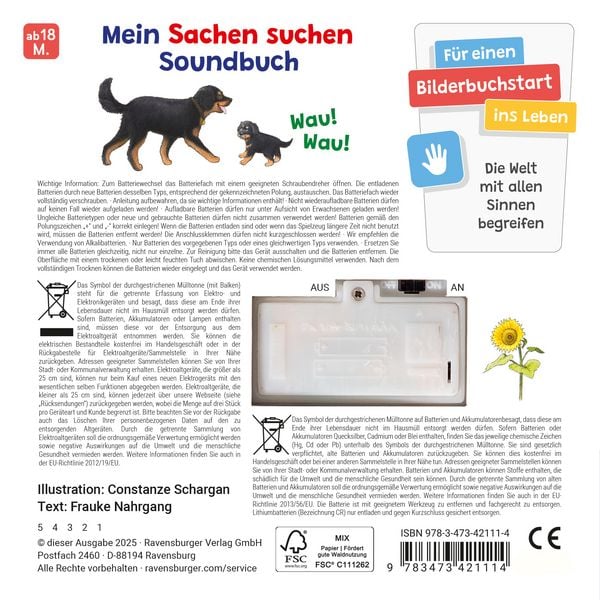 Ravensburger Bauernhof Musikbuch Suchbilder ab 18 Monate
