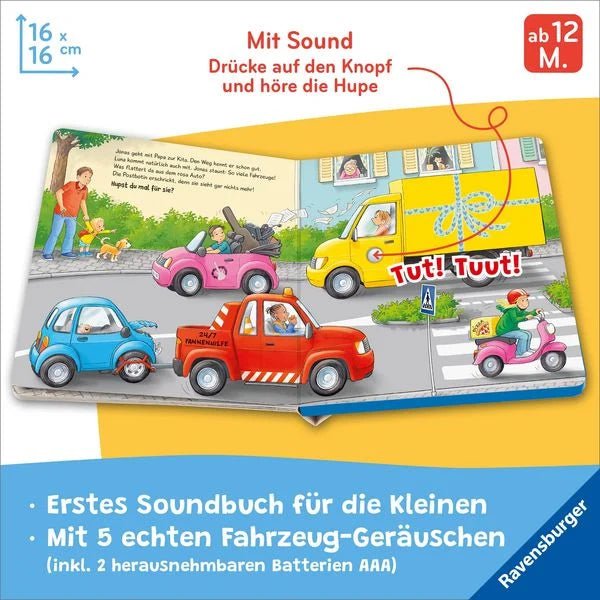 Soundbuch Fahrzeuge Auto Müllauto Martinshorn ab 1 Jahr
