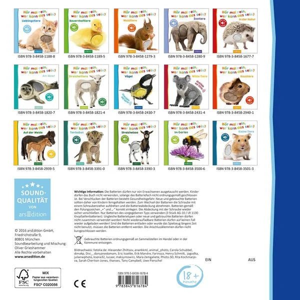 Kinderbuch Tierkinder mit Soundmodul und Fotos – ars edition
 back