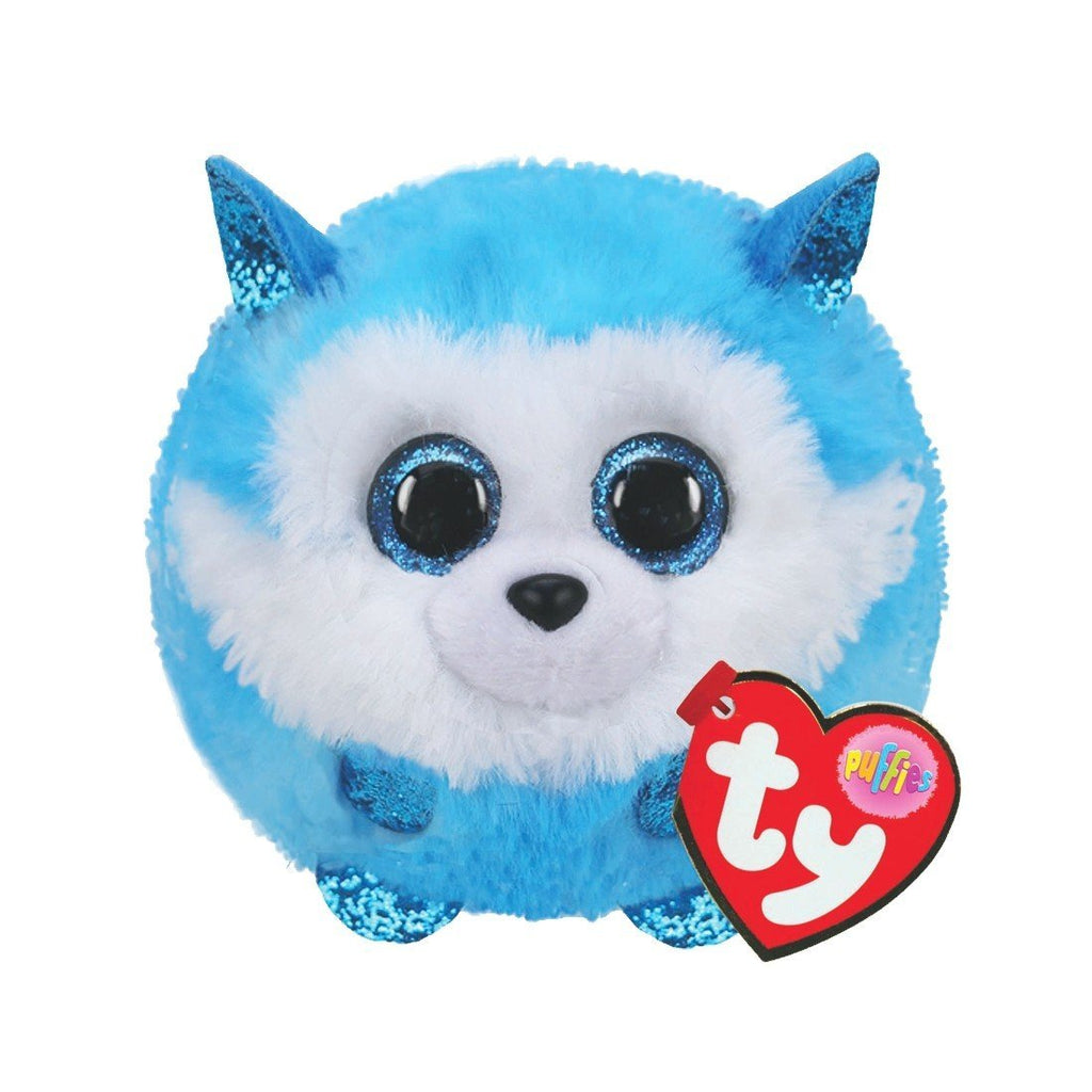 Ty Beanie Balls Husky Prince Puffies auf weißem Hintergrund
