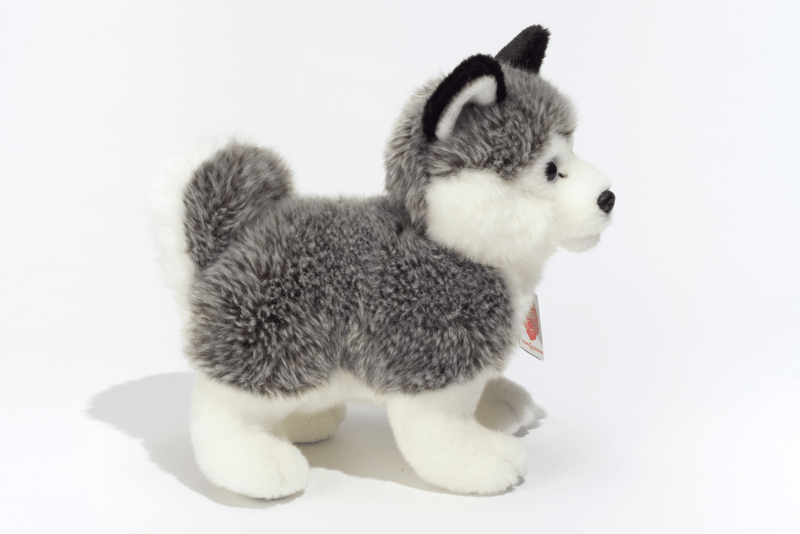 Handgefertigter Plüsch-Husky 23 cm realistisch