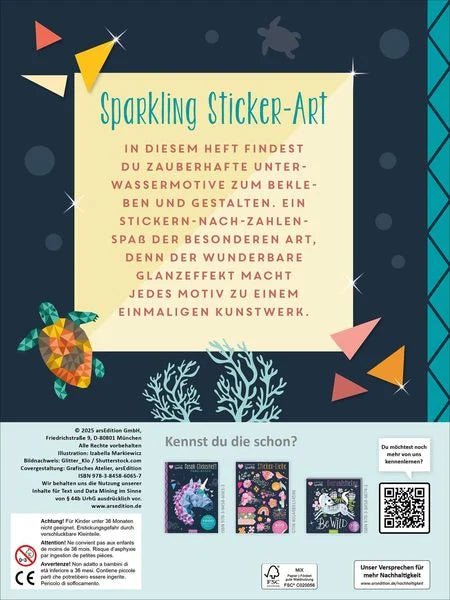 Kreativbuch Meerestiere Sticker nach Zahlen für Jugendliche