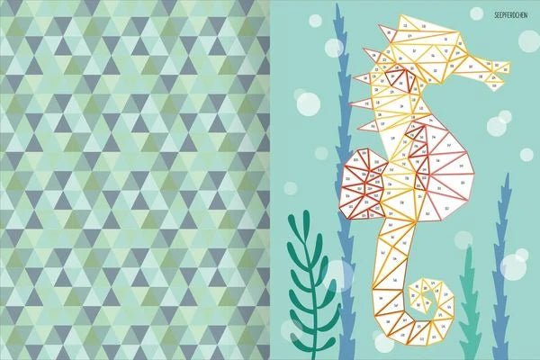 Kreativbuch Meerestiere Sticker nach Zahlen für Jugendliche