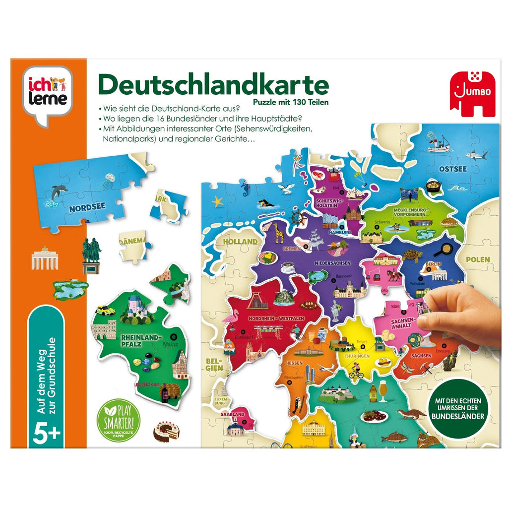 Ich Lerne Deutschlandkarte Puzzle von Jumbo – Lernspiel ab 5 Jahren
