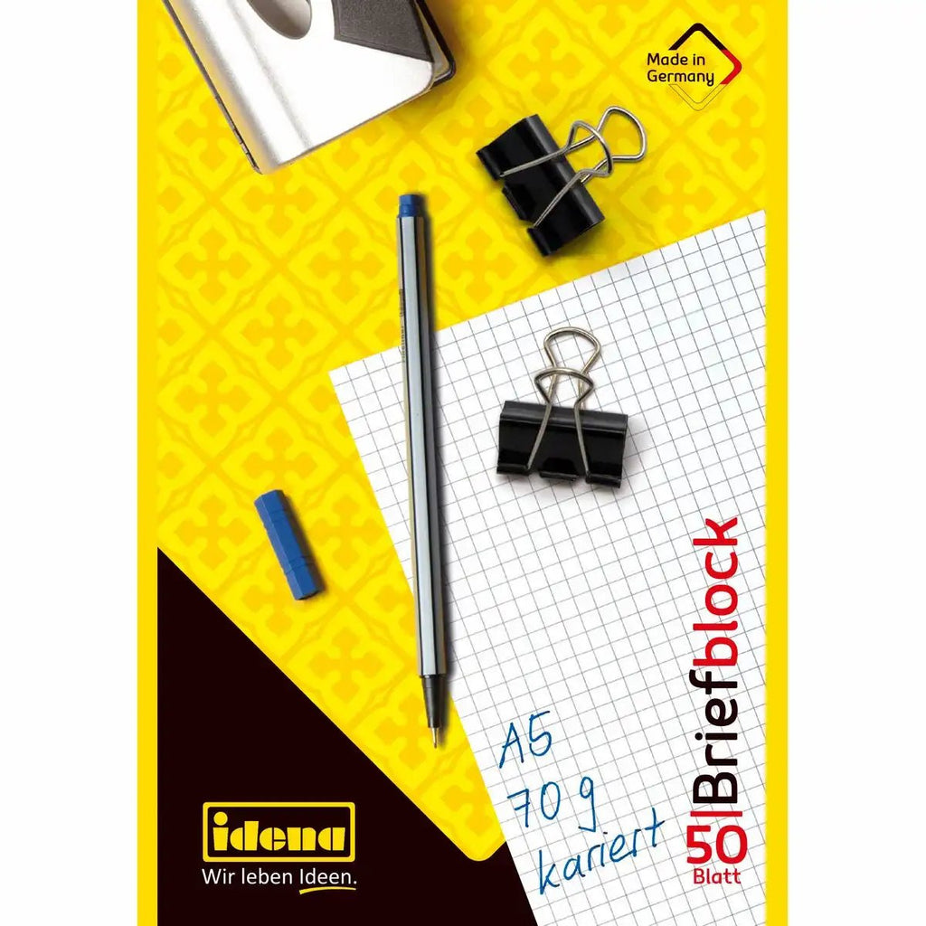 Idena Briefblock kariert DIN A5 50 Blatt 70g/m²