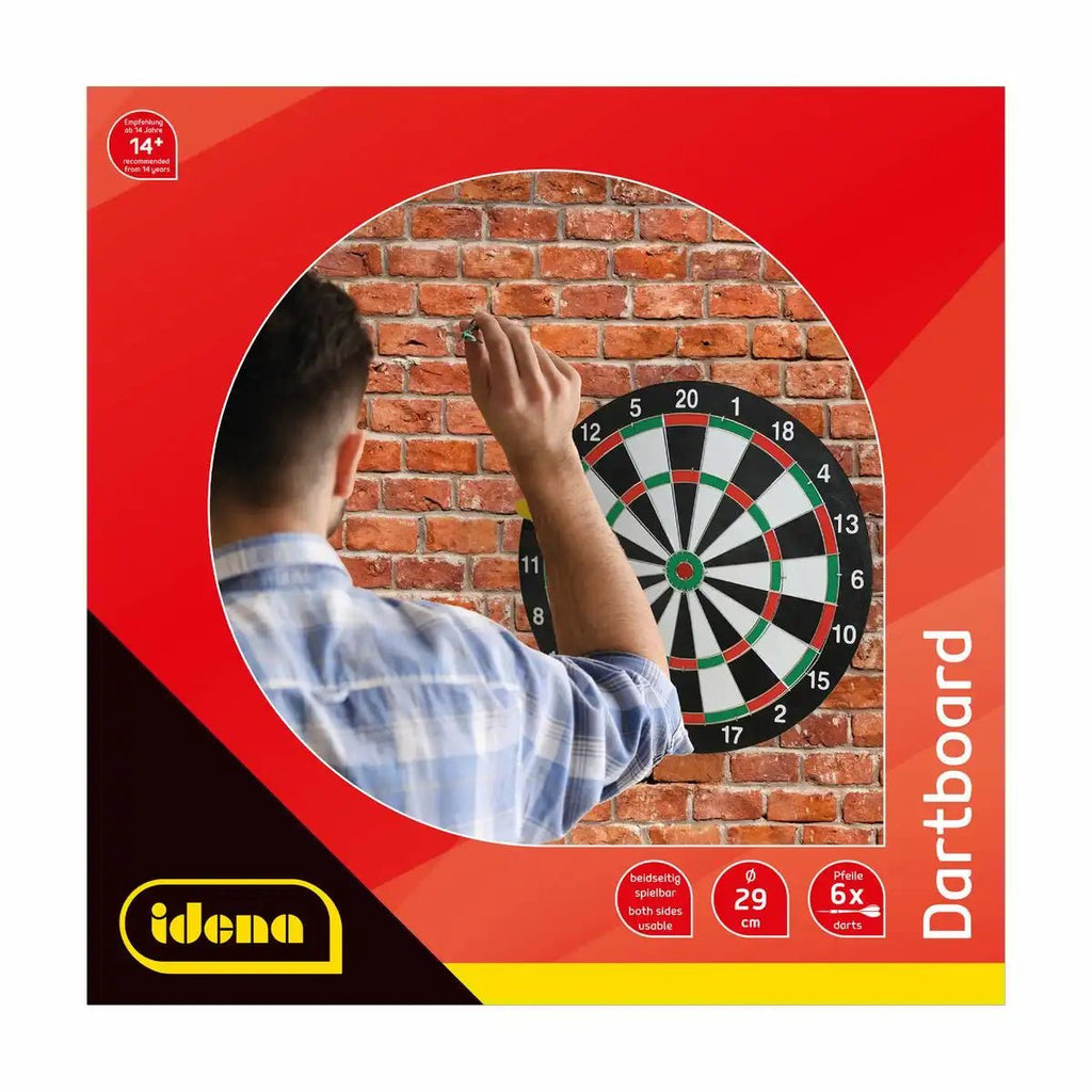Dartboard Holz Idena, beidseitig nutzbar, Ø 29 cm Ideal Anfänger