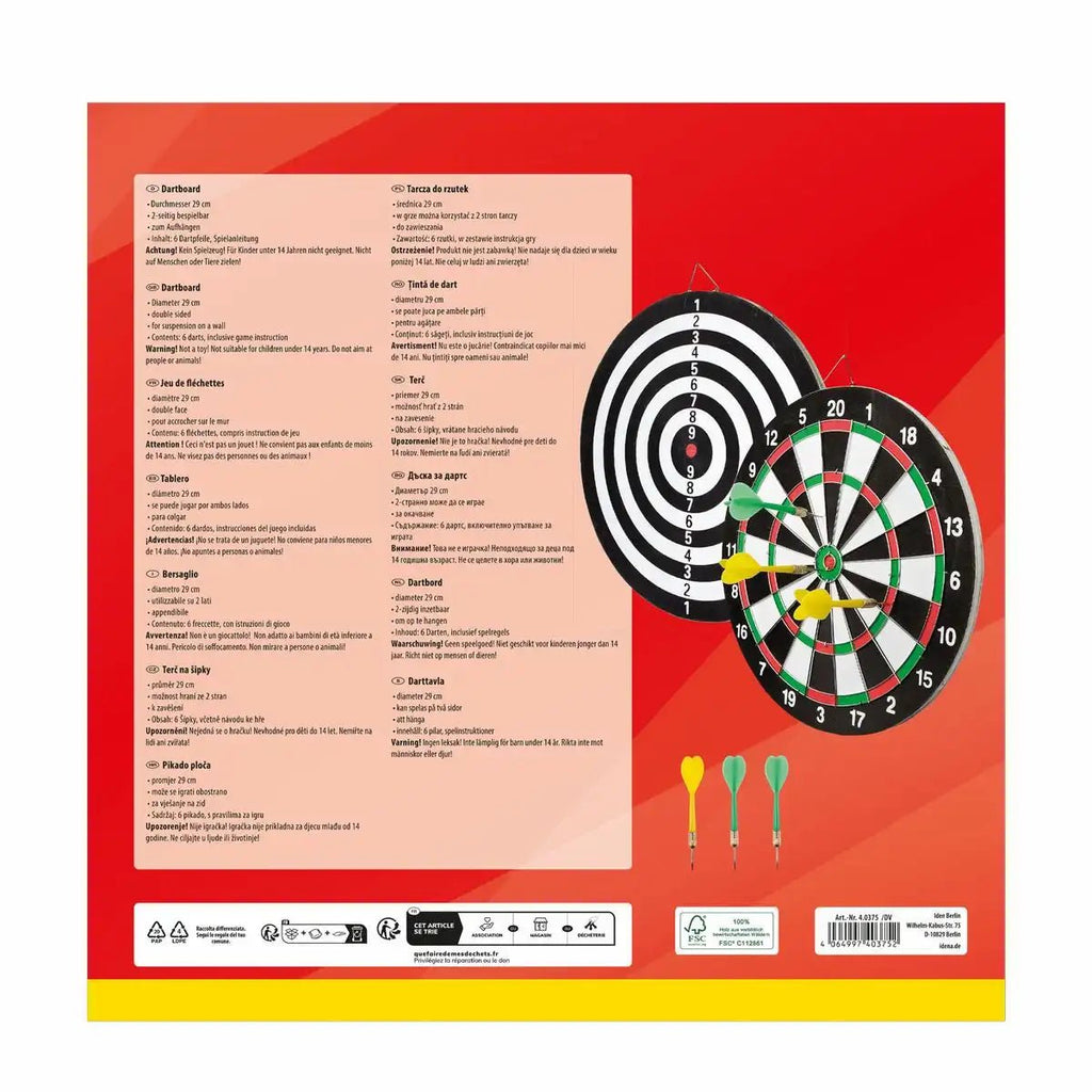 Idena Dartscheibe Ø 29 cm mit zwei Spielvarianten beidseitig
