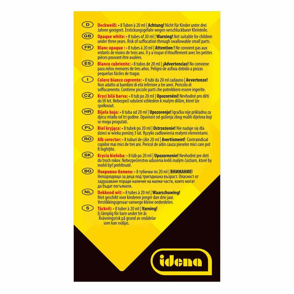 Deckweiß Tube 20 ml Idena für Aquarellfarben und Details