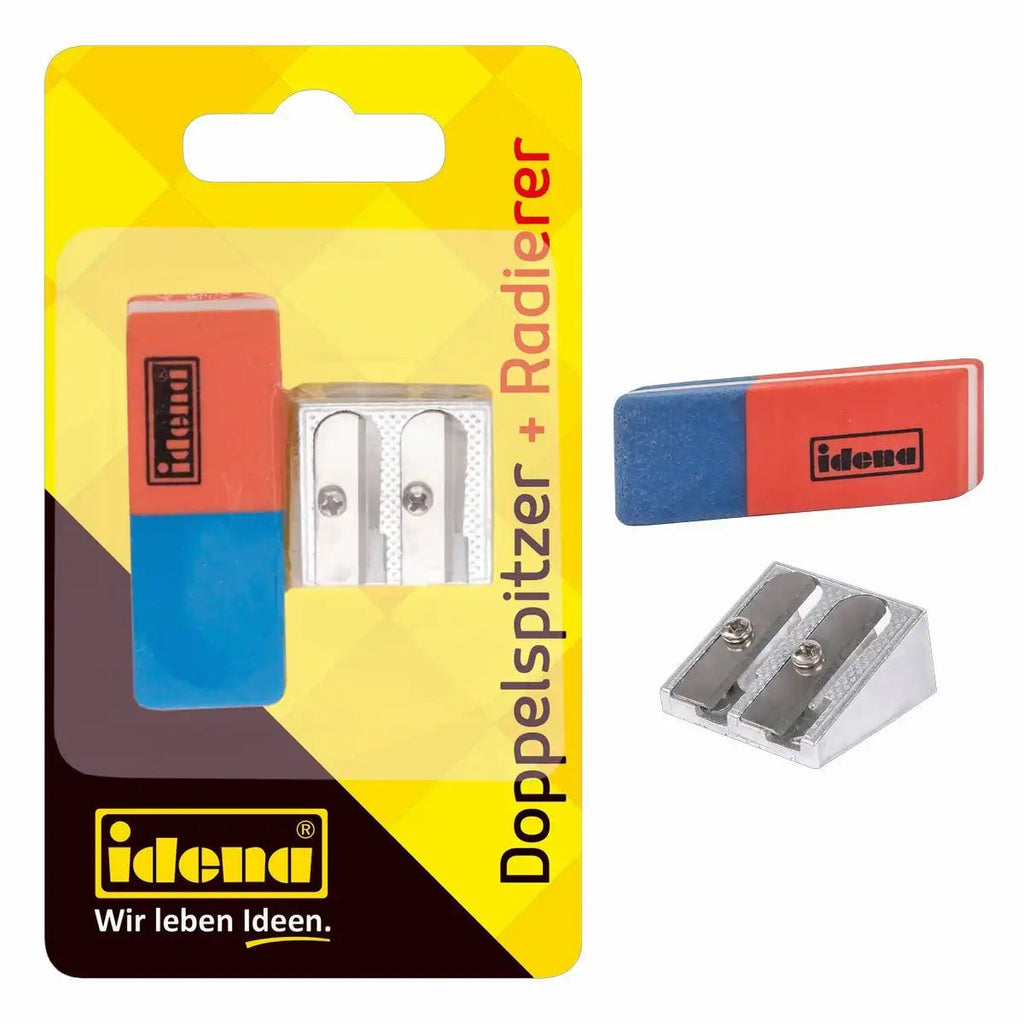 Doppelanspitzer Metall mit Radierer Idena
