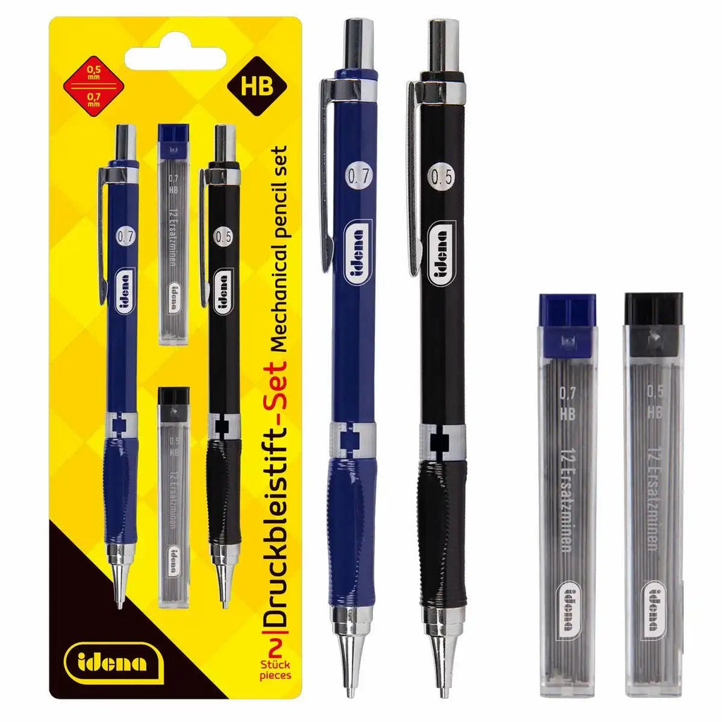 Idena Druckbleistift Set mit 0,5 und 0,7 mm Minen