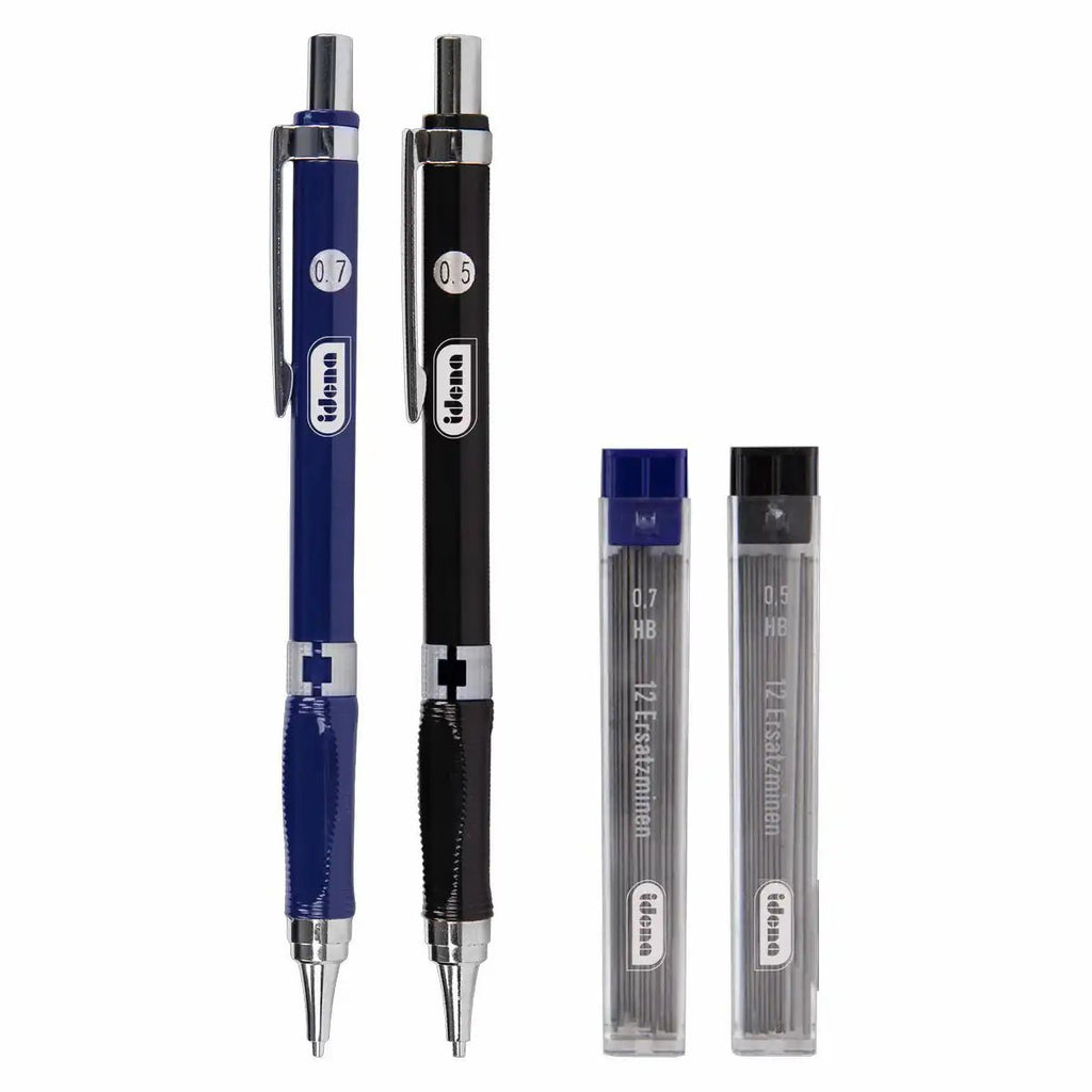 Druckbleistifte Blau & Schwarz mit Ersatzminen