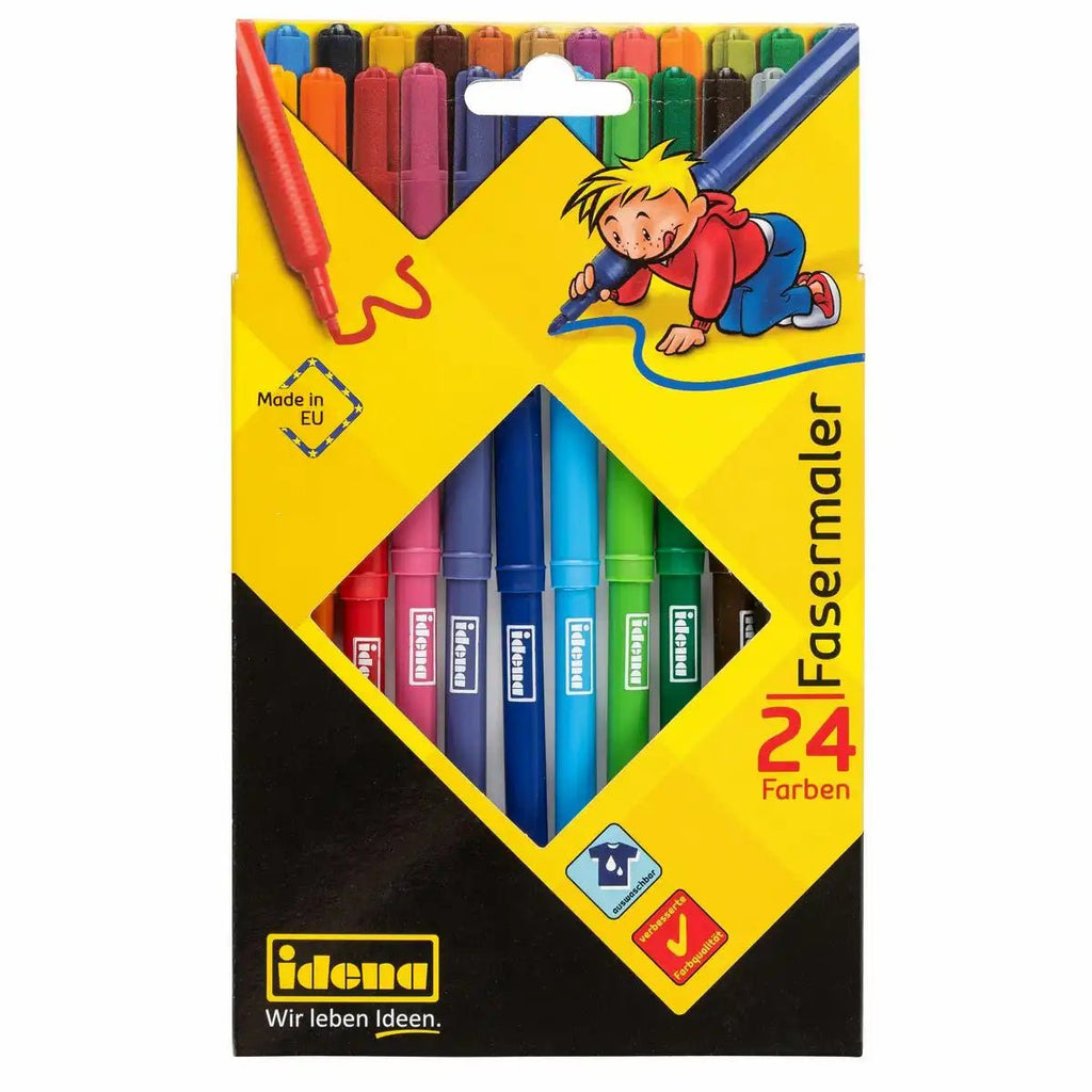 Idena Fasermaler 24 Stück bunt 2 mm Strichstärke
