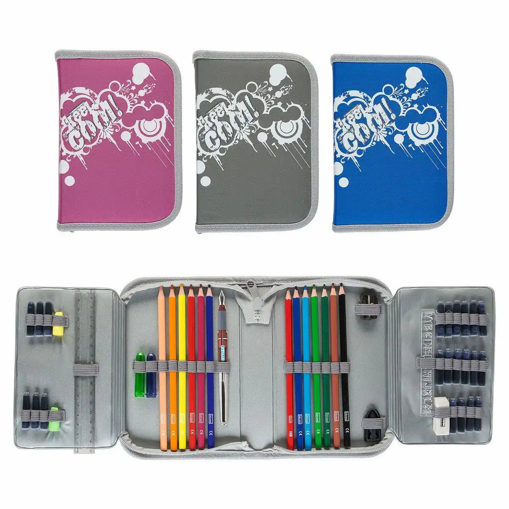 Schulmappe Idena Keep Cool rosa oder grau mit 12 Buntstiften