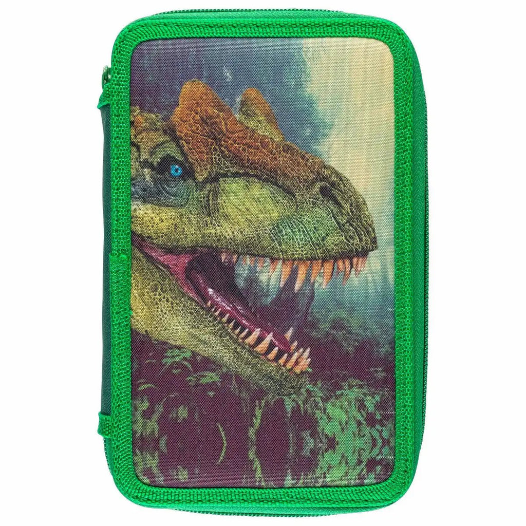 Dinosaurier-Federtasche mit Bunt- und Filzstiften