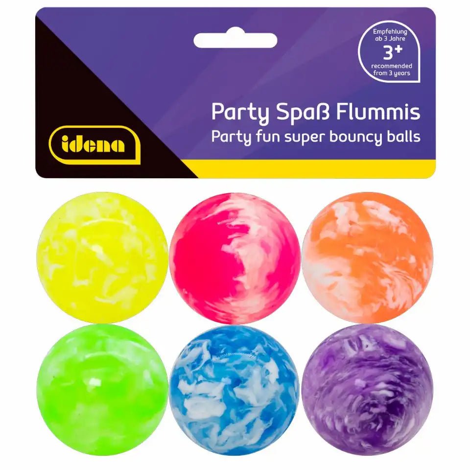 Idena Partyspaß Flummis – 6 bunte Hüpfbälle
