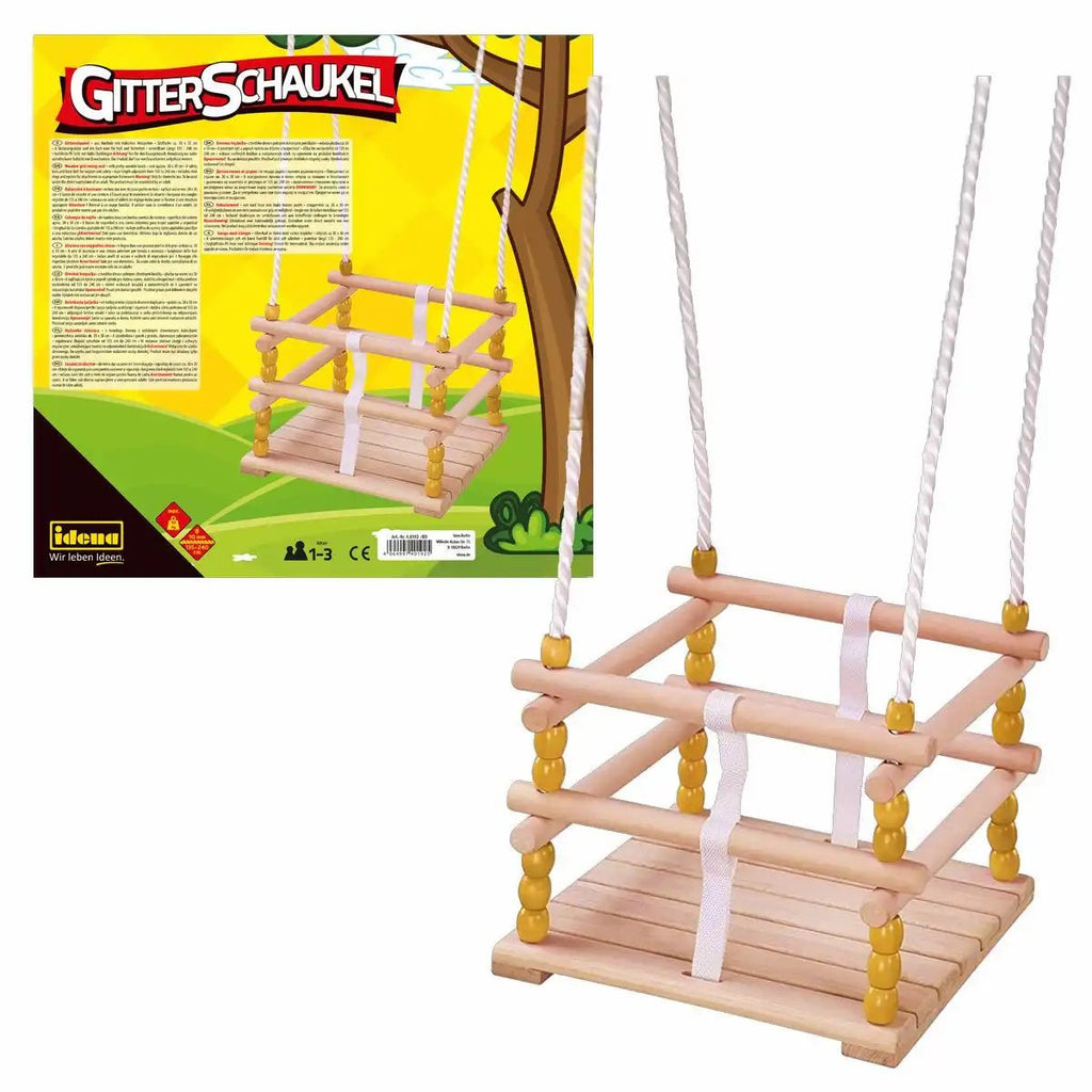 Idena Gitterschaukel Holz 30×30 cm ab 12 Monaten Kindern