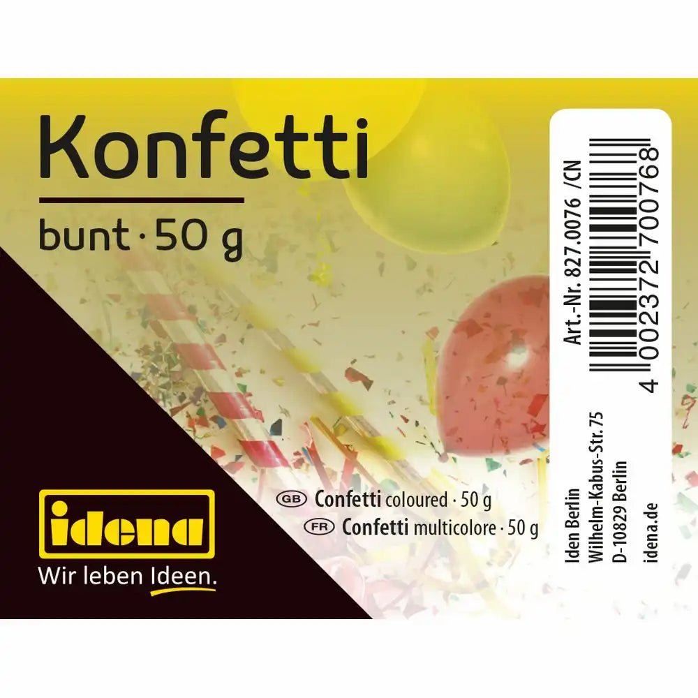 Buntes Konfetti 50 g Idena für Geburtstag & Karneval