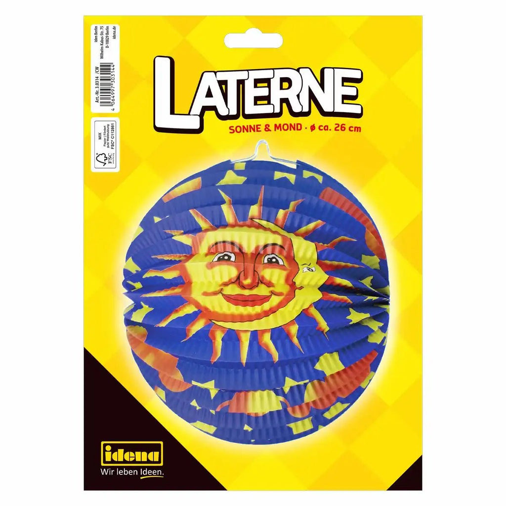 Idena Papierlaterne Sonne Mond Ø26 cm