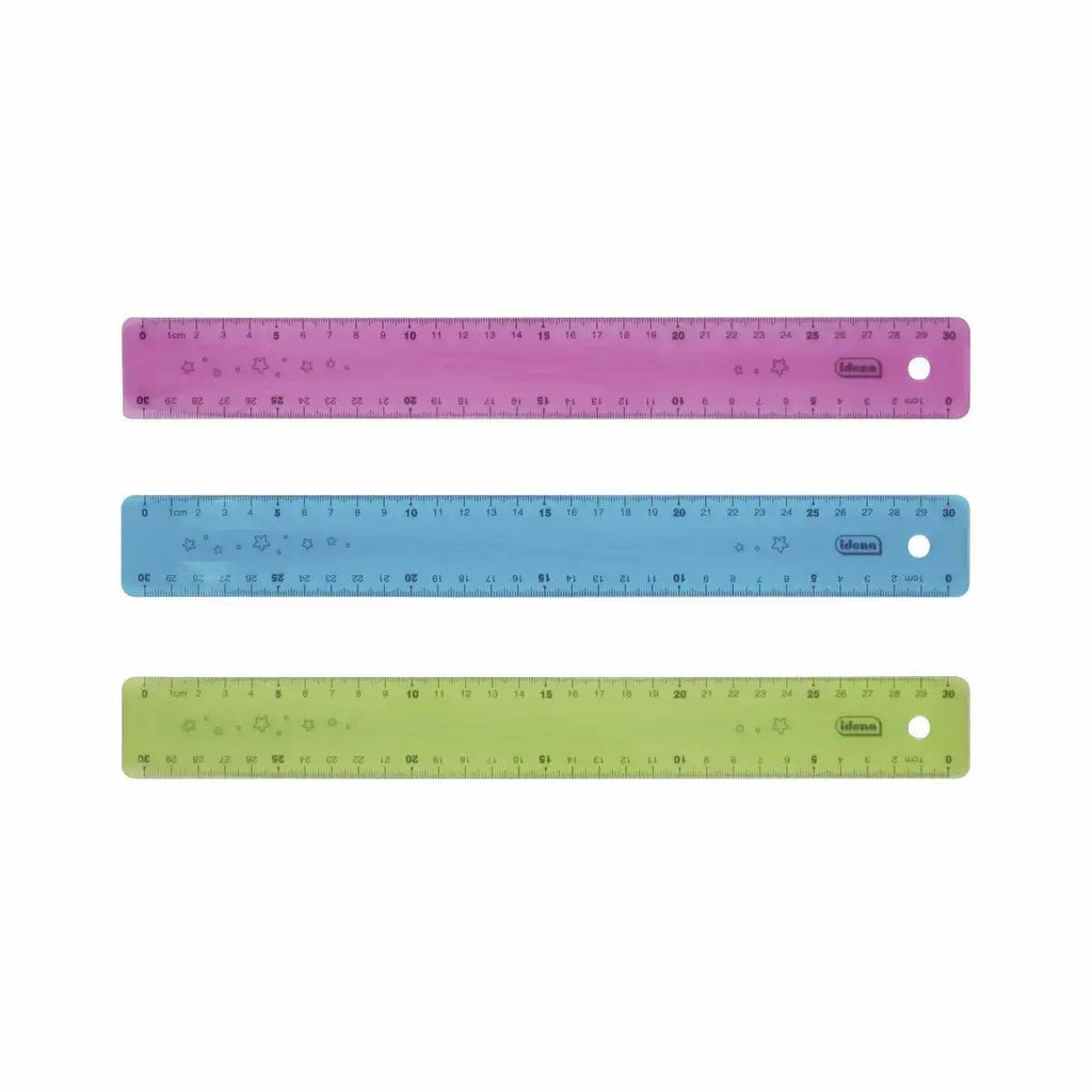 Idena Schul-Lineal PP flexibel 30cm bunt sortiert