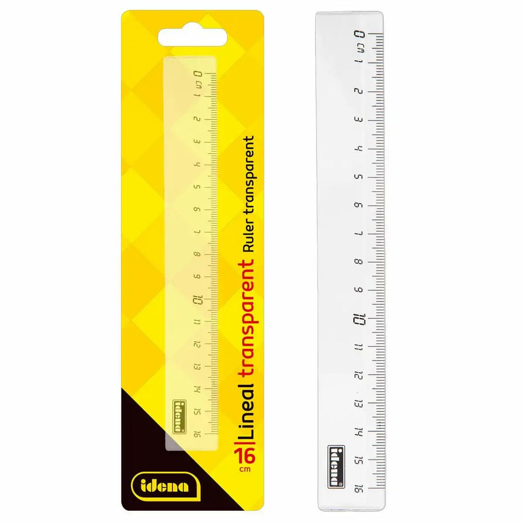 Idena Lineal 16 cm transparent mit cm und mm Skala