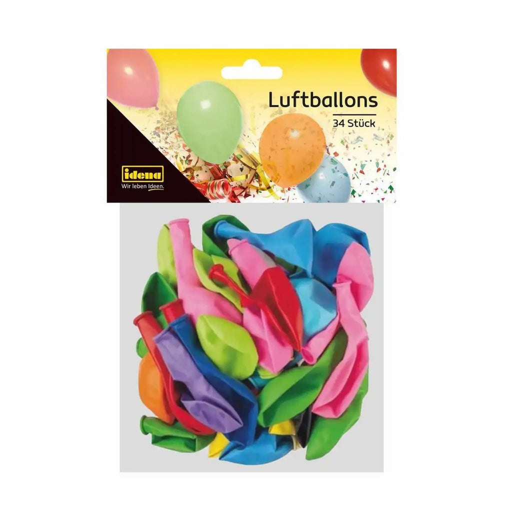 Idena 34 Luftballons bunt für Fasching & Geburtstag