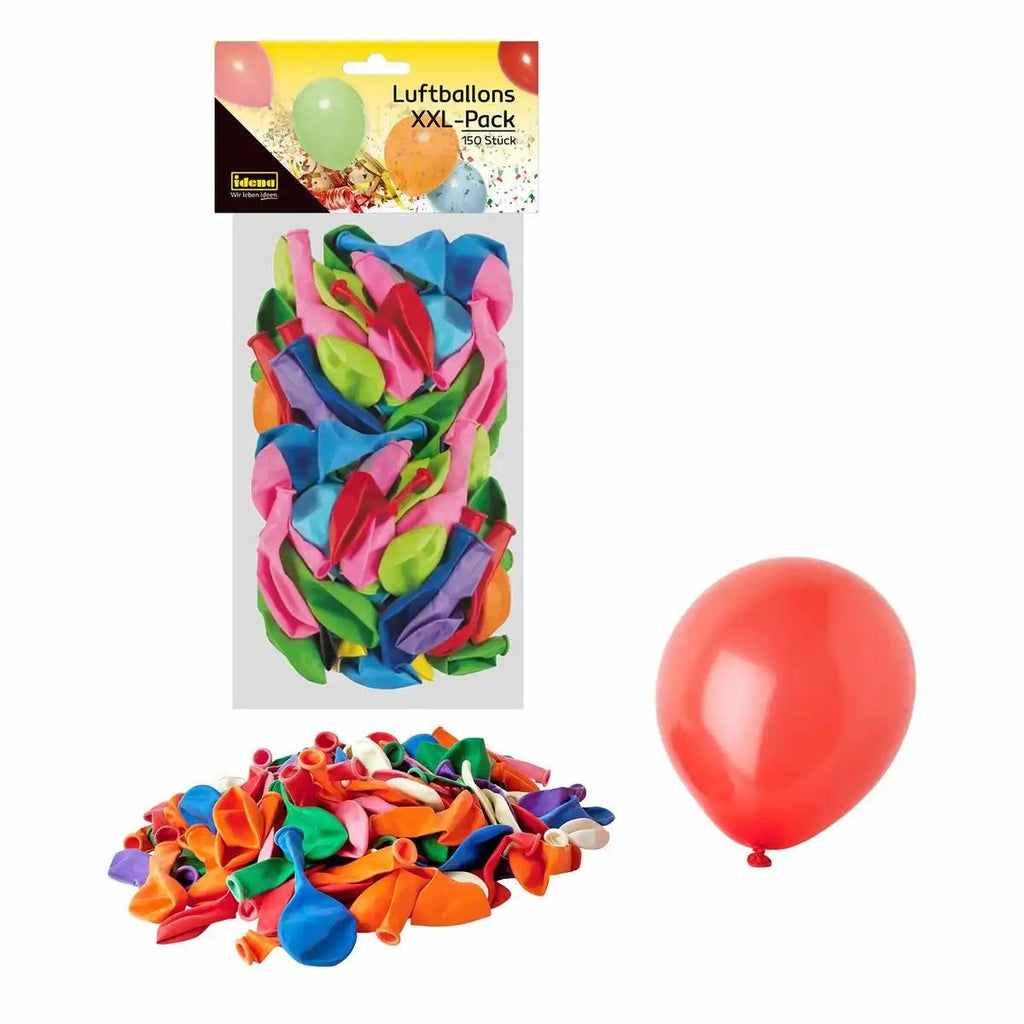 Idena Luftballons XXL-Pack 150 Stück bunt gemischt