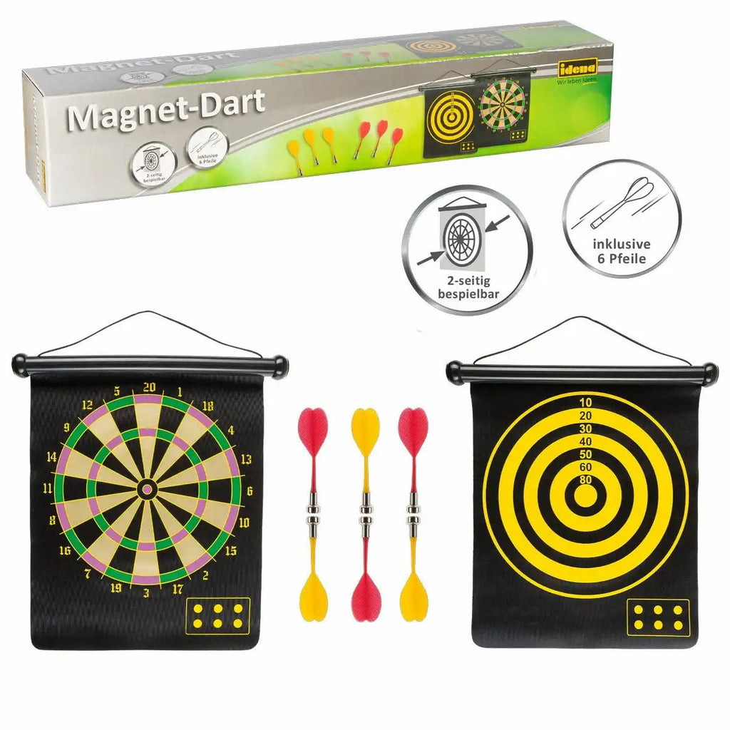 Idena Magnet Dartspiel mit zweiseitiger Scheibe