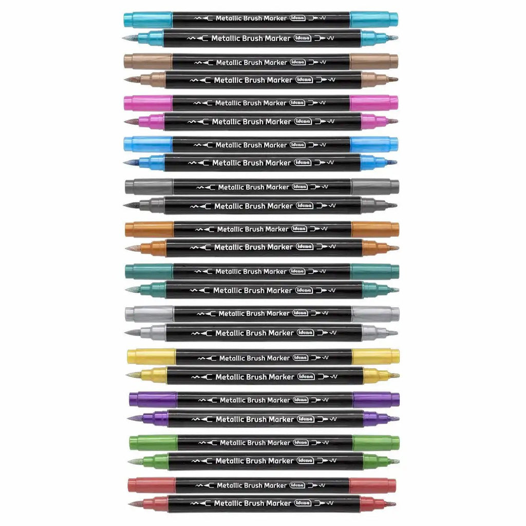Metallic Brushpen Set 12 Farben Idena wasserbasiert