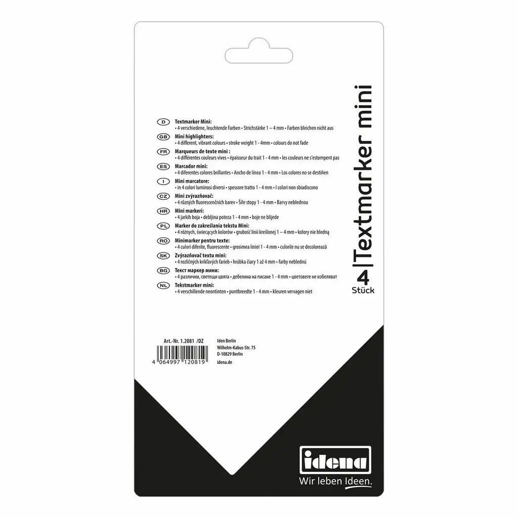 Neon Textmarker Idena 4er-Set mit Keilspitze