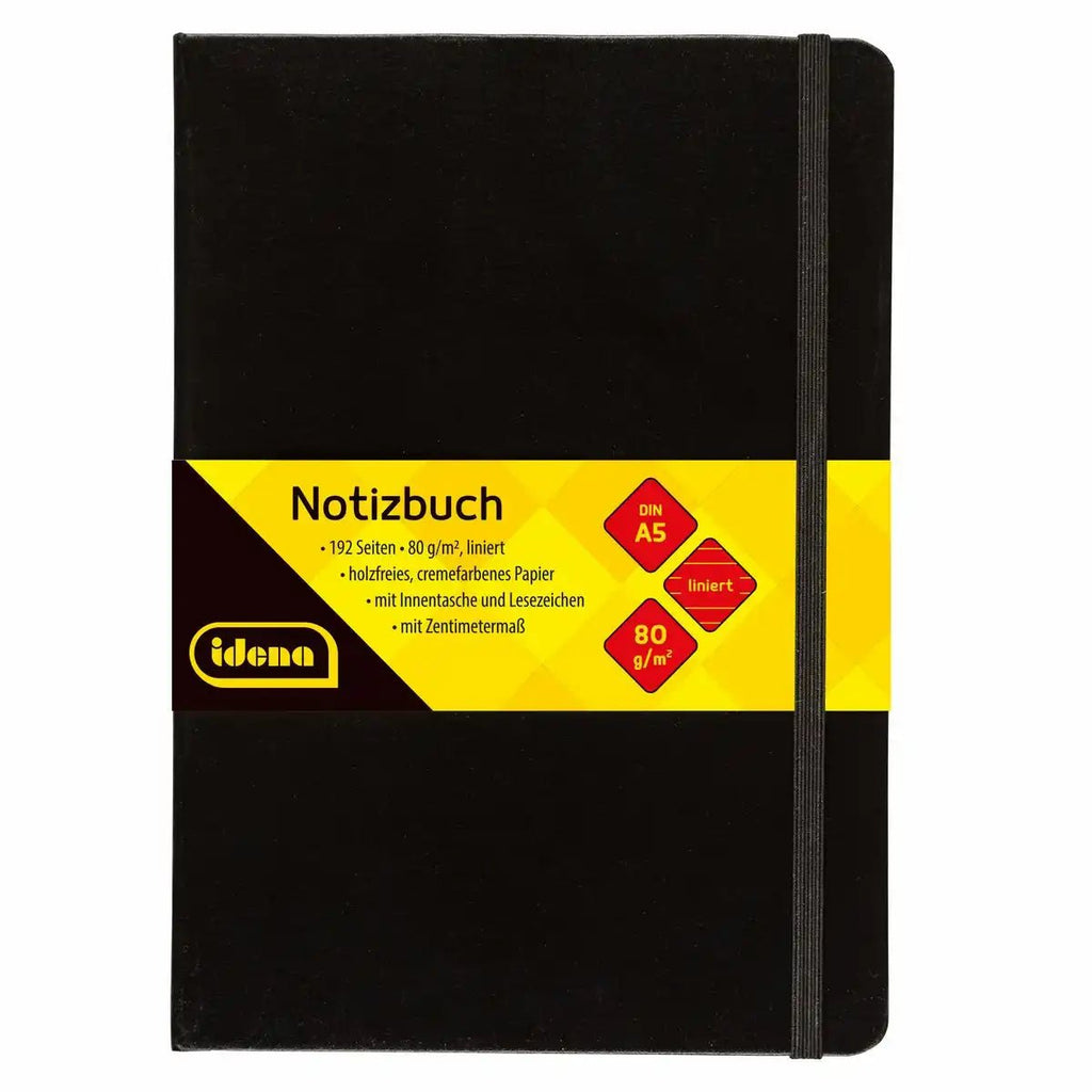 Idena A5 Notizheft liniert mit Hardcover & Leseband